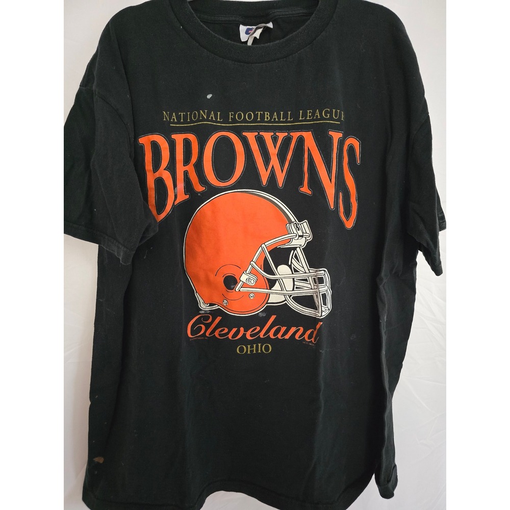 Vintage Cleveland Browns NFL Helmet‎ Graphic T Shirt Men's 2XL Black